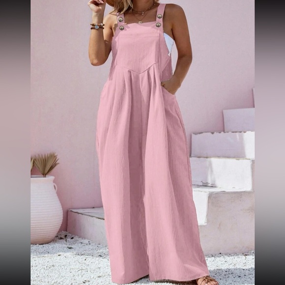 Plus size navy blue overall jumpsuit - Picture 11 of 14